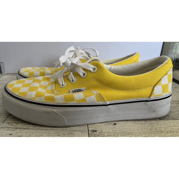 VANS Old Skool Yellow Checkerboard Skateboard Sneakers US Men 4.5 Women 6.0 - Picture 5 of 12
